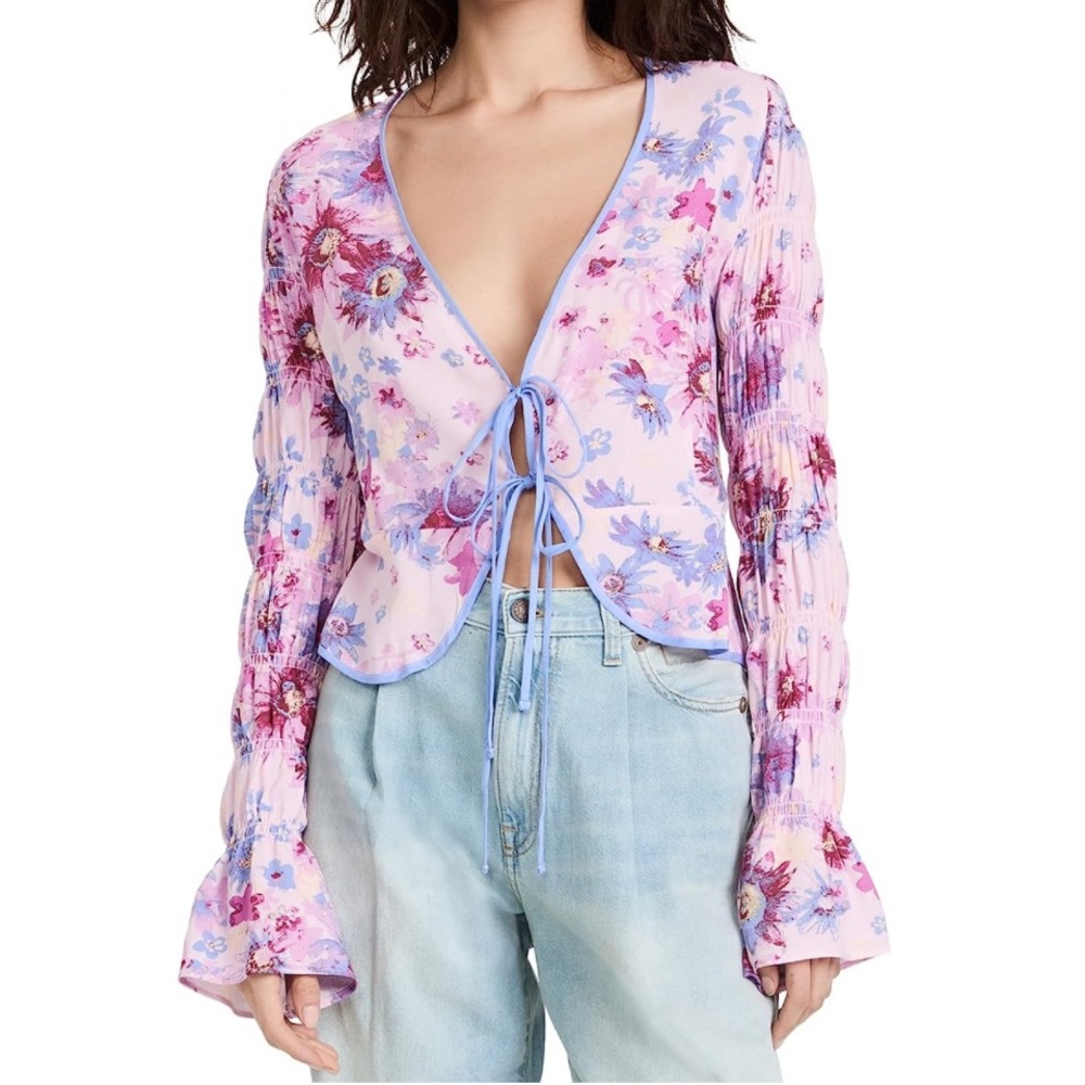 Free People Venice Printed Floral Top